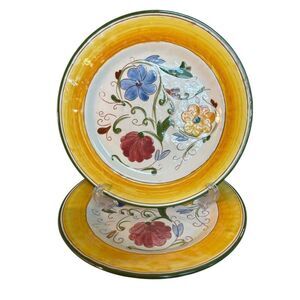 Vintage Stangl Laurita Floral Hand Painted Plates Multicolor Set
